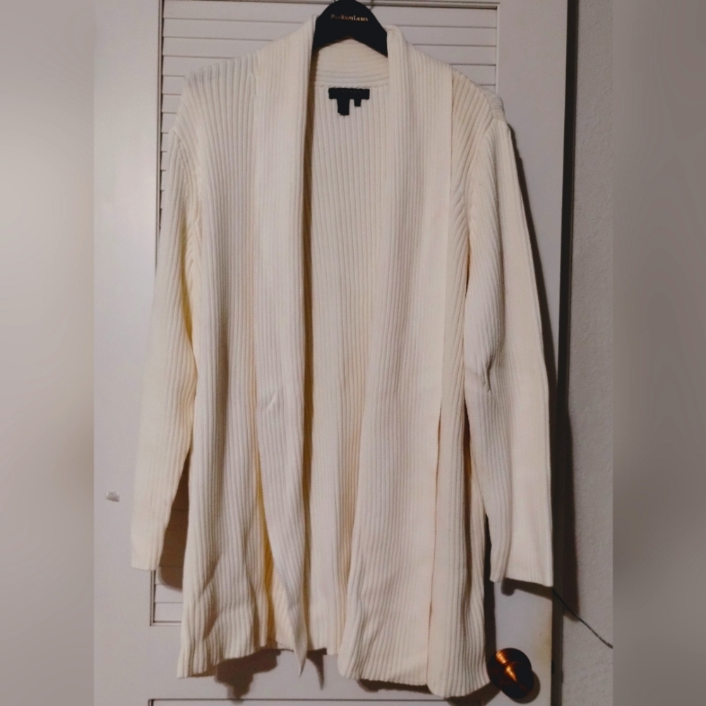 Ralph Lauren Shawl Collar Open Front Cable Knit Long Cardigan Sweater.